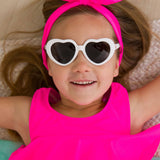 Girls White Heart Shaped Sunglasses