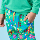 Boys Parrot Palms Performance Hybrid Swim Trunks