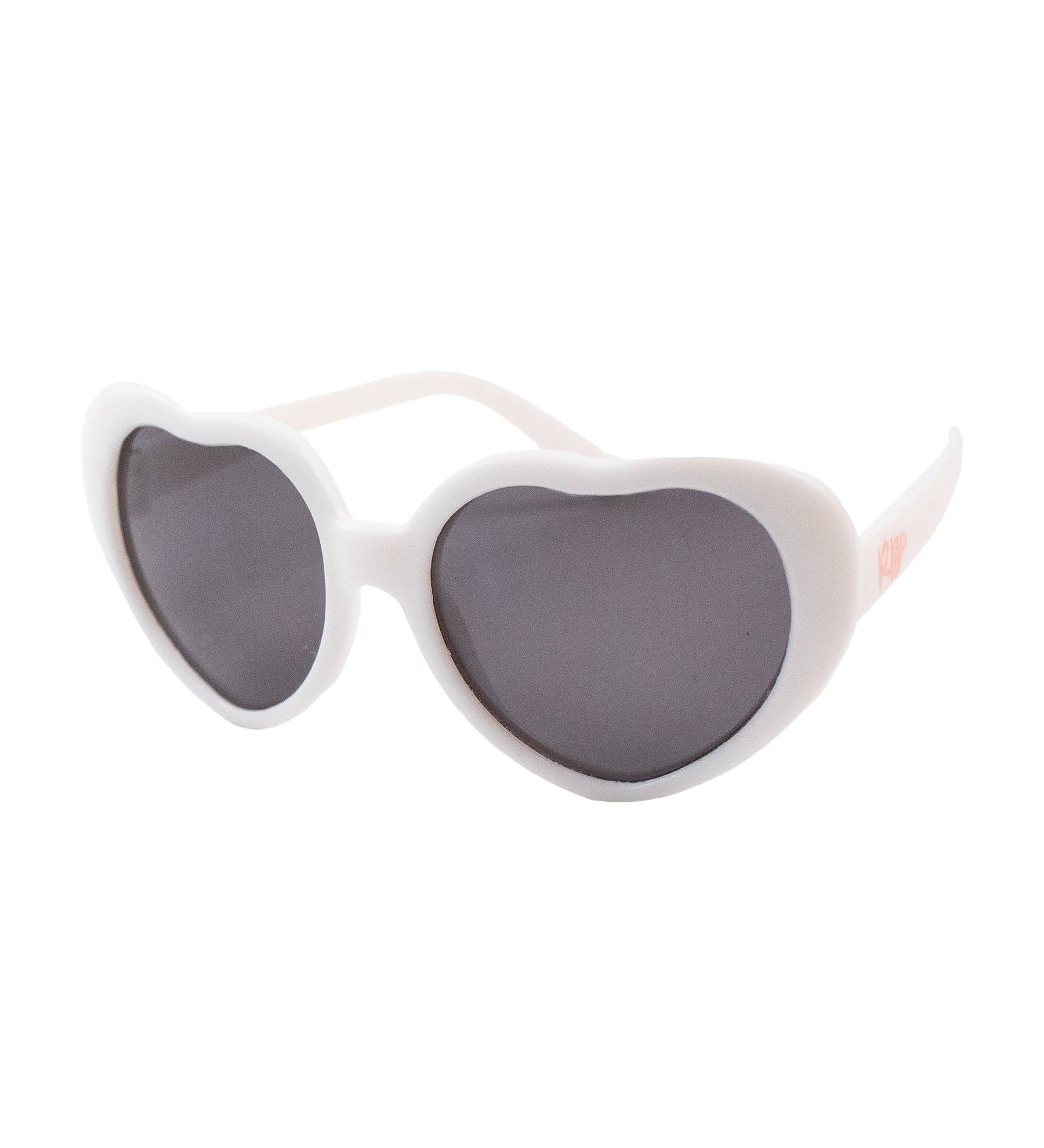 Girls White Heart Shaped Sunglasses