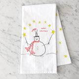 Happy Snowman Tea Towel