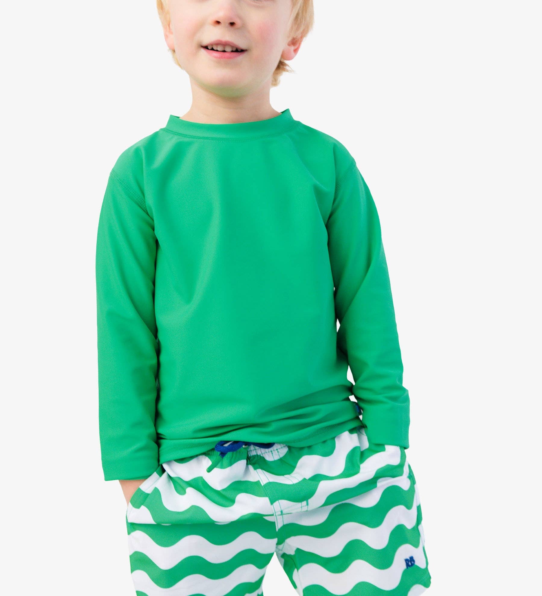 Boys Bright Green Long Sleeve Rash Guard