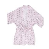 Winding Roses Stripe - Adult Kimono Mid Thigh Robe