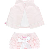 Baby Girls Pink Seersucker Ric Rac Swing Top & Bloomer Set