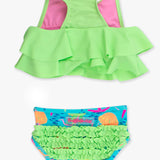Girls Neon Jelly Time Flounce Bikini 2-Piece Swimsuit with Signature Rear Ruffles