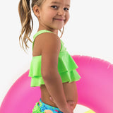 Girls Neon Jelly Time Flounce Bikini 2-Piece Swimsuit with Signature Rear Ruffles