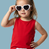 Girls White Heart Shaped Sunglasses