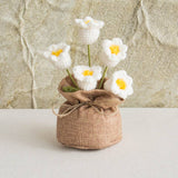 Handmade Crochet Decorative Potted Flowers for Home Decor