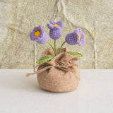 Handmade Crochet Decorative Potted Flowers for Home Decor