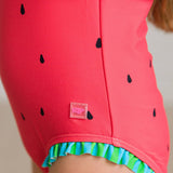 Girls Watermelon One Shoulder One Piece Swimsuit