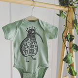 Fearless Kiwi Baby Bodysuit, Bird baby onesie