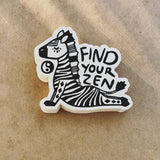 Zen Zebra Decorative Stickers, Yoga Sticker