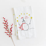 Happy Snowman Tea Towel