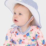 Girls Periwinkle Blue Seersucker Swim Hat