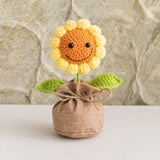 Handmade Crochet Decorative Potted Flowers for Home Decor