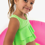 Girls Neon Jelly Time Flounce Bikini 2-Piece Swimsuit with Signature Rear Ruffles