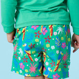 Boys Parrot Palms Performance Hybrid Swim Trunks