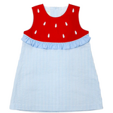 Watermelon Gingham Ruffle Dress