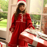 Christmas 2025 Pajamas- Girls - Red Ruffle Nightgown