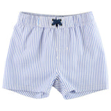 Boys Periwinkle Blue Seersucker Swim Trunks