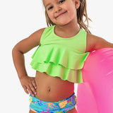Girls Neon Jelly Time Flounce Bikini 2-Piece Swimsuit with Signature Rear Ruffles