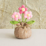 Handmade Crochet Decorative Potted Flowers for Home Decor