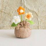 Handmade Crochet Decorative Potted Flowers for Home Decor