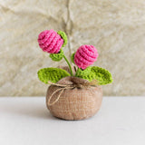 Handmade Crochet Decorative Potted Flowers for Home Decor