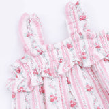 Winding Roses Stripe - Ruffly Strap Bubble