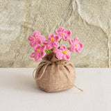 Handmade Crochet Decorative Potted Flowers for Home Decor