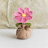 Handmade Crochet Decorative Potted Flowers for Home Decor