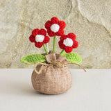 Handmade Crochet Decorative Potted Flowers for Home Decor