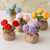 Handmade Crochet Decorative Potted Flowers for Home Decor