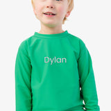 Boys Bright Green Long Sleeve Rash Guard