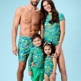 Boys Parrot Palms Performance Hybrid Swim Trunks