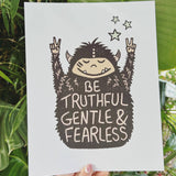 Euphoric Yeti Art Print, Inspiring Wall Art