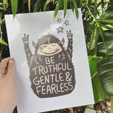 Euphoric Yeti Art Print, Inspiring Wall Art