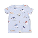 Baseballs Playing Baseball - Crew Neck Tee with Casual Short