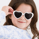 Girls White Heart Shaped Sunglasses