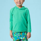 Boys Parrot Palms Performance Hybrid Swim Trunks