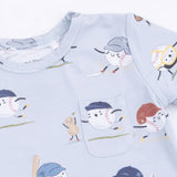 Baseballs Playing Baseball - Crew Neck Tee with Casual Short