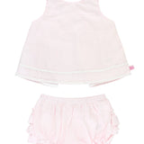Baby Girls Pink Seersucker Ric Rac Swing Top & Bloomer Set