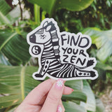 Zen Zebra Decorative Stickers, Yoga Sticker